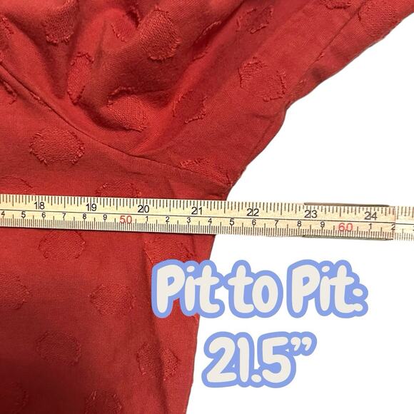 LEE Rust Textured Dot Peplum Crisscross Back Top Women’s XL 3/4 Sleeve Boho - Picture 5 of 7